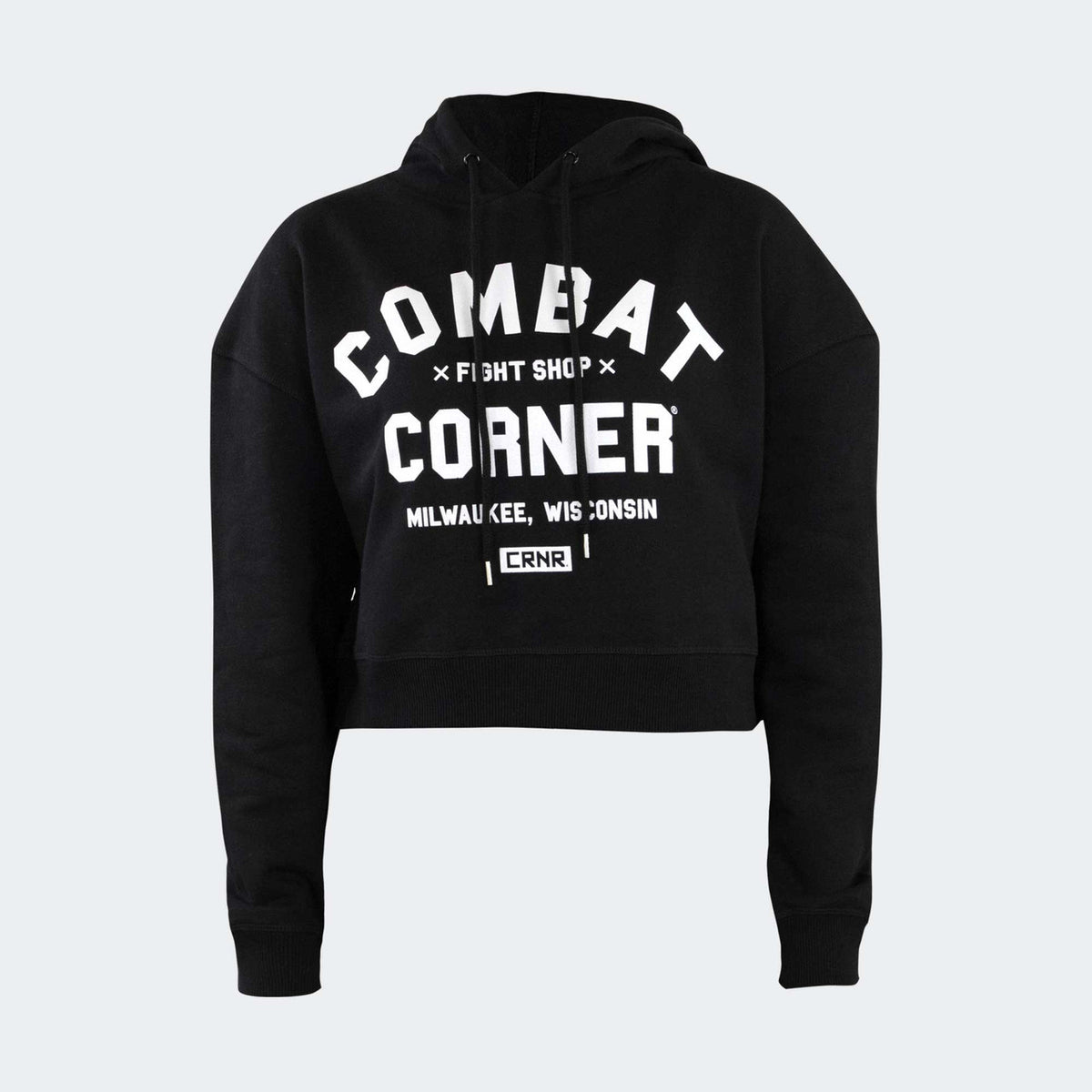 Sweat à capuche court pour femme Noir CRNR