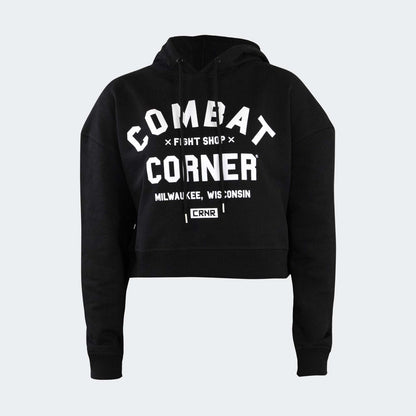 Sweat à capuche court pour femme Noir CRNR